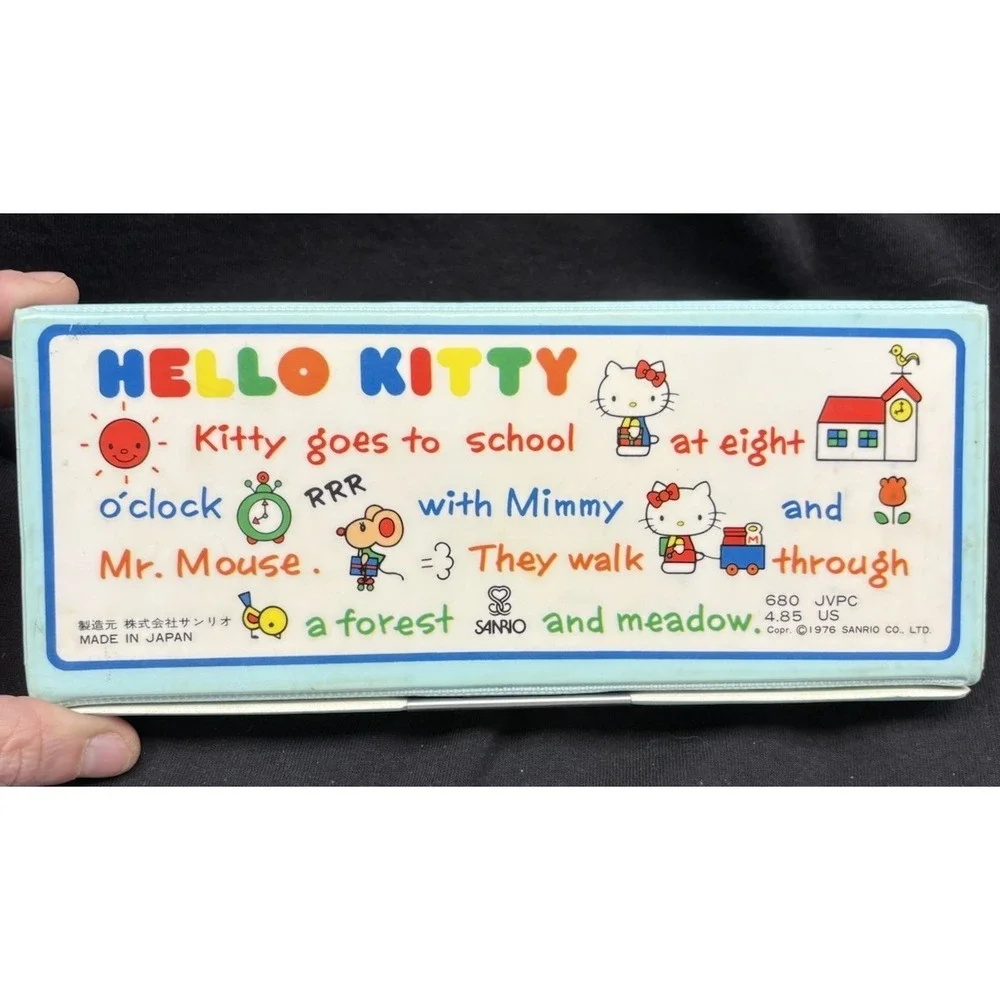 HTF Vintage Hello Kitty Vintage Pencil Box Case 1976 Rare